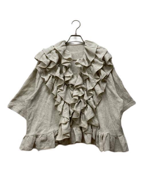 crinkle crinkle crinkle（クリンクル クリンクル クリンクル）crinkle crinkle crinkle (クリンクル クリンクル クリンクル) フリルカーディガン ベージュ サイズ:Fの古着・服飾アイテム