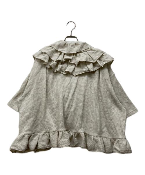 crinkle crinkle crinkle（クリンクル クリンクル クリンクル）crinkle crinkle crinkle (クリンクル クリンクル クリンクル) フリルカーディガン ベージュ サイズ:Fの古着・服飾アイテム