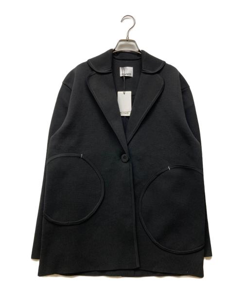 OMMO（オーエムエムオー）OMMO (オーエムエムオー) RANDOM CIRCLE DOCKING KNIT JK ブラック サイズ:38 未使用品の古着・服飾アイテム