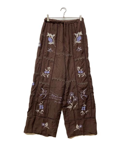 TODAYFUL（トゥデイフル）TODAYFUL (トゥデイフル) Embroidery Patchwork Trousers ブラウン サイズ:36の古着・服飾アイテム
