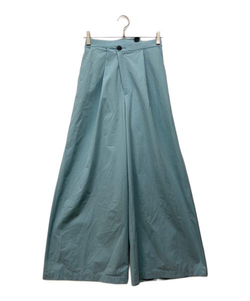 nagonstans（ナゴンスタンス）nagonstans (ナゴンスタンス) tuck wide pants ブルー サイズ:Ｓの古着・服飾アイテム