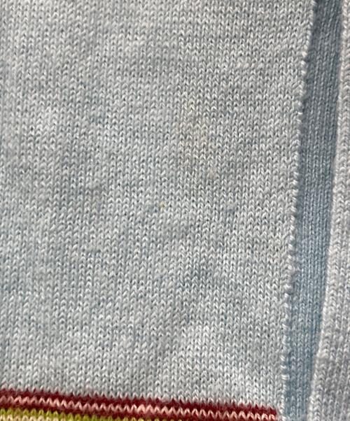 CABAN（キャバン）CABaN (キャバン) コットンカシミヤマルチボーダー クルーネックカーディガン ブルー サイズ:Fの古着・服飾アイテム