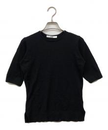 forme（フォルメ）の古着「5部袖ストレッチニット」｜ブラック