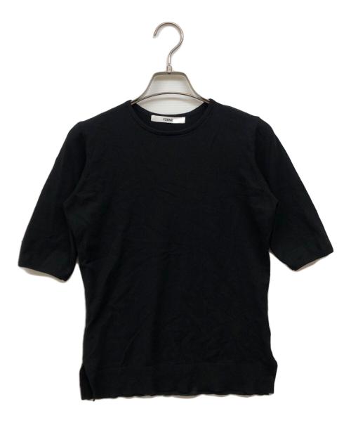 forme（フォルメ）forme (フォルメ) 5部袖ストレッチニット ブラック サイズ:FREEの古着・服飾アイテム