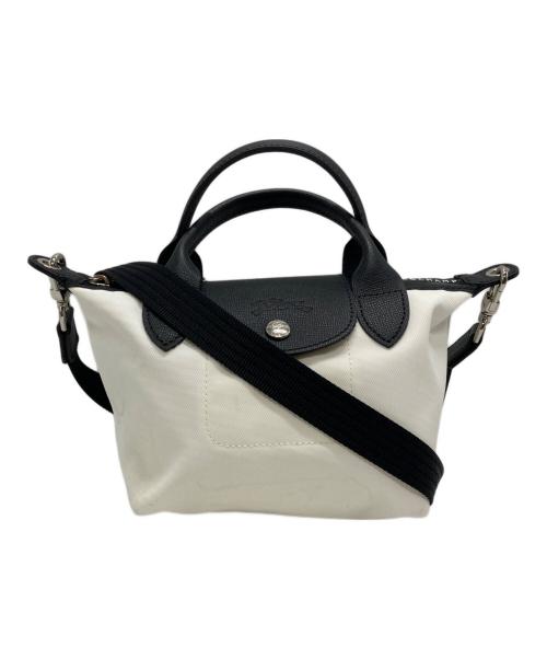 LONGCHAMP（ロンシャン）LONGCHAMP (ロンシャン) プリアージュエナジーハンドXS ブラック×ホワイトの古着・服飾アイテム