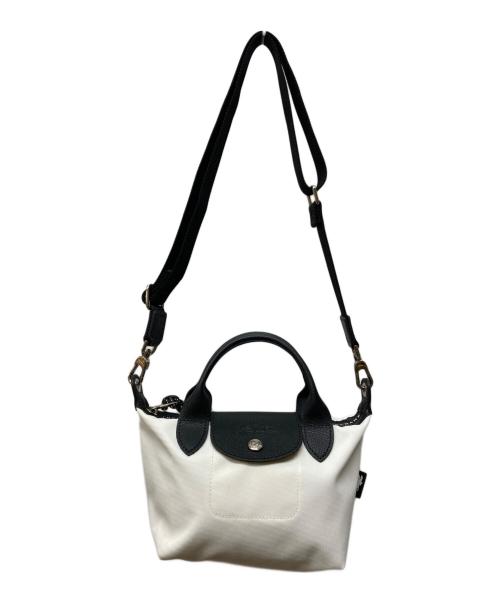 LONGCHAMP（ロンシャン）LONGCHAMP (ロンシャン) プリアージュエナジーハンドXS ブラック×ホワイトの古着・服飾アイテム