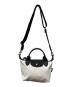 中古・古着 LONGCHAMP (ロンシャン) プリアージュエナジーハンドXS ブラック×ホワイト：11000円