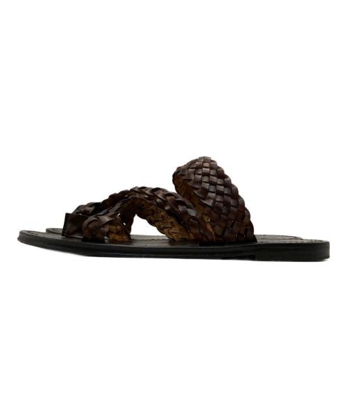 Saint Laurent Paris（サンローランパリ）Saint Laurent Paris (サンローランパリ) Neil Braided Leather Sandal ブラウン サイズ:SIZE 40 1/2の古着・服飾アイテム