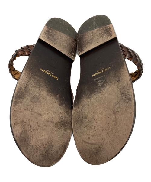 Saint Laurent Paris（サンローランパリ）Saint Laurent Paris (サンローランパリ) Neil Braided Leather Sandal ブラウン サイズ:SIZE 40 1/2の古着・服飾アイテム
