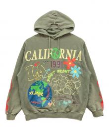 X-LARGE（エクストララージ）の古着「PIGMENT DYED PEACE HOODED SWEATSHIRT」｜グリーン