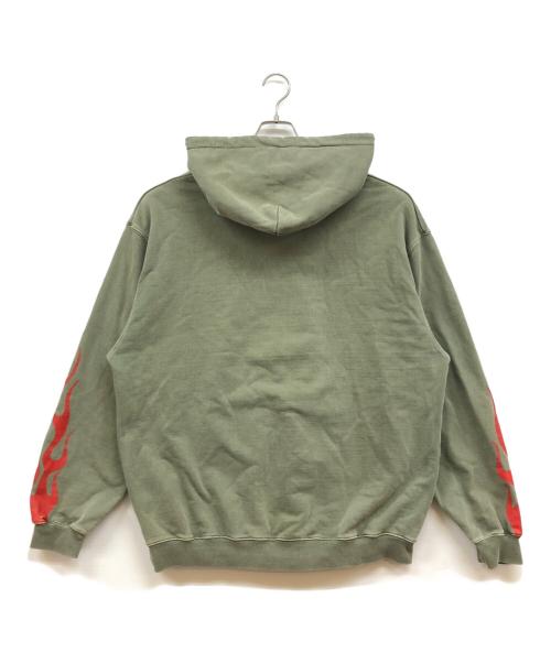 X-LARGE（エクストララージ）X-LARGE (エクストララージ) PIGMENT DYED PEACE HOODED SWEATSHIRT グリーン サイズ:XLの古着・服飾アイテム