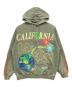 X-LARGE（エクストララージ）の古着「PIGMENT DYED PEACE HOODED SWEATSHIRT」｜グリーン