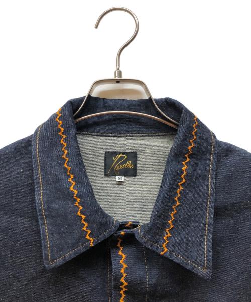 Needles（ニードルズ）Needles (ニードルズ) P&M EMB. JACKET -10.5oz C/L/PU DENIM ブルー サイズ:Mの古着・服飾アイテム