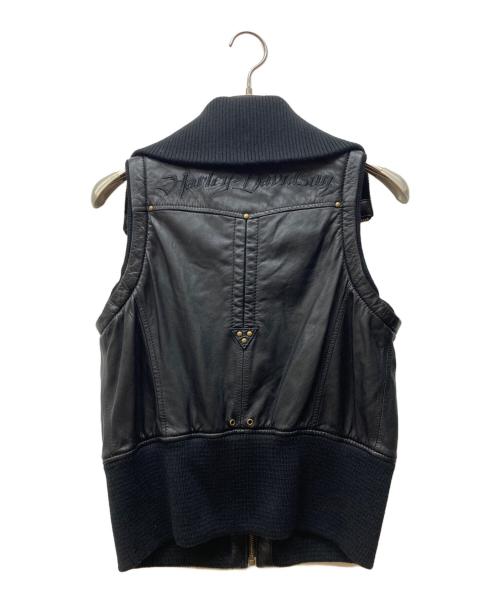 HARLEY-DAVIDSON（ハーレーダビッドソン）HARLEY-DAVIDSON (ハーレーダビッドソン) レザーベスト ブラック サイズ:Mの古着・服飾アイテム