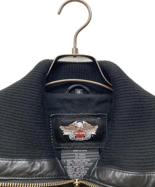 HARLEY-DAVIDSON（ハーレーダビッドソン）HARLEY-DAVIDSON (ハーレーダビッドソン) レザーベスト ブラック サイズ:Mの古着・服飾アイテム