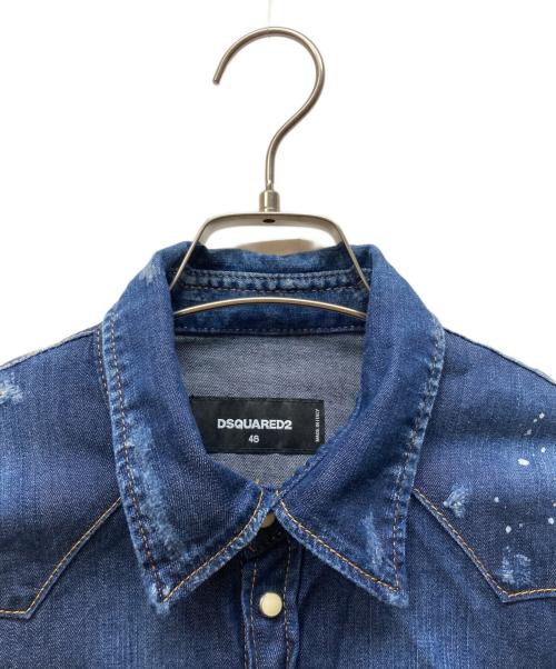 DSQUARED2（ディースクエアード）DSQUARED2 (ディースクエアード) ウエスタンデニムシャツ ブルー サイズ:46の古着・服飾アイテム