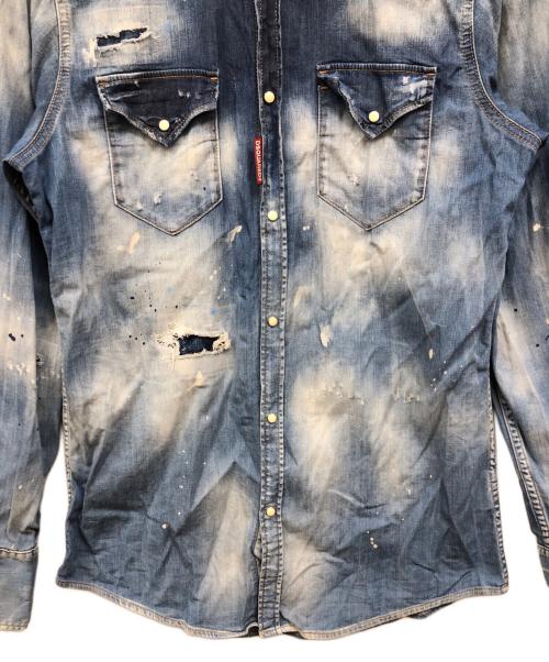 DSQUARED2（ディースクエアード）DSQUARED2 (ディースクエアード) ウエスタンデニムシャツ ブルー サイズ:46の古着・服飾アイテム
