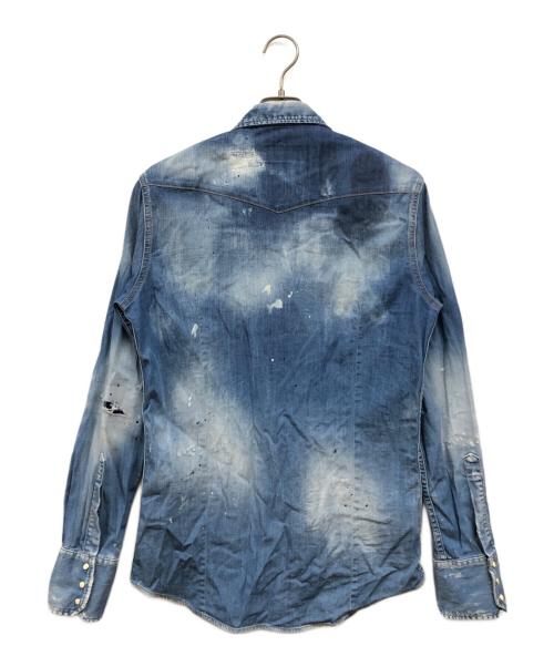 DSQUARED2（ディースクエアード）DSQUARED2 (ディースクエアード) ウエスタンデニムシャツ ブルー サイズ:46の古着・服飾アイテム