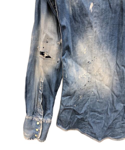DSQUARED2（ディースクエアード）DSQUARED2 (ディースクエアード) ウエスタンデニムシャツ ブルー サイズ:46の古着・服飾アイテム