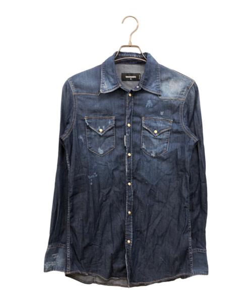 DSQUARED2（ディースクエアード）DSQUARED2 (ディースクエアード) ウエスタンデニムシャツ ブルー サイズ:46の古着・服飾アイテム