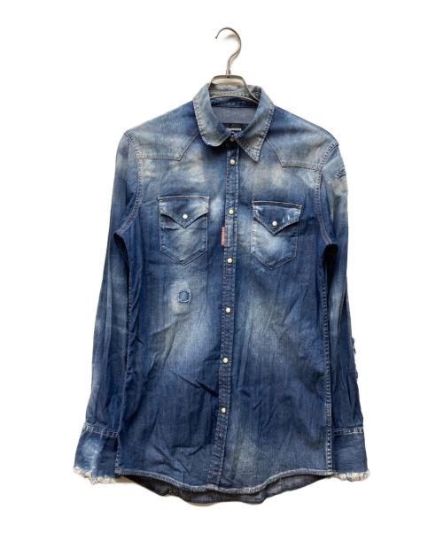 DSQUARED2（ディースクエアード）DSQUARED2 (ディースクエアード) ウエスタンデニムシャツ ブルー サイズ:46の古着・服飾アイテム
