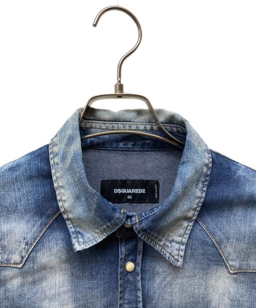 DSQUARED2（ディースクエアード）DSQUARED2 (ディースクエアード) ウエスタンデニムシャツ ブルー サイズ:46の古着・服飾アイテム
