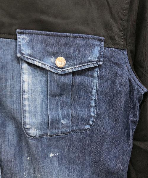 DSQUARED2（ディースクエアード）DSQUARED2 (ディースクエアード) 切り替えシャツ ブラックインディゴ サイズ:46の古着・服飾アイテム