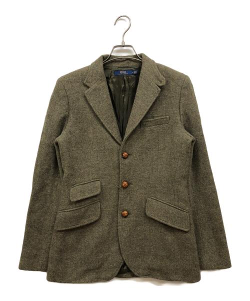 POLO RALPH LAUREN（ポロ・ラルフローレン）POLO RALPH LAUREN (ポロ・ラルフローレン) クルミボタンウールテーラードジャケット グリーン サイズ:4の古着・服飾アイテム