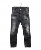 DSQUARED2ディースクエアード）の古着「WORKED WASH SKATER JEAN」｜ブラック
