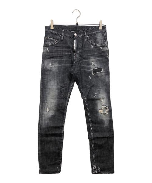 DSQUARED2（ディースクエアード）DSQUARED2 (ディースクエアード) WORKED WASH SKATER JEAN ブラック サイズ:44の古着・服飾アイテム