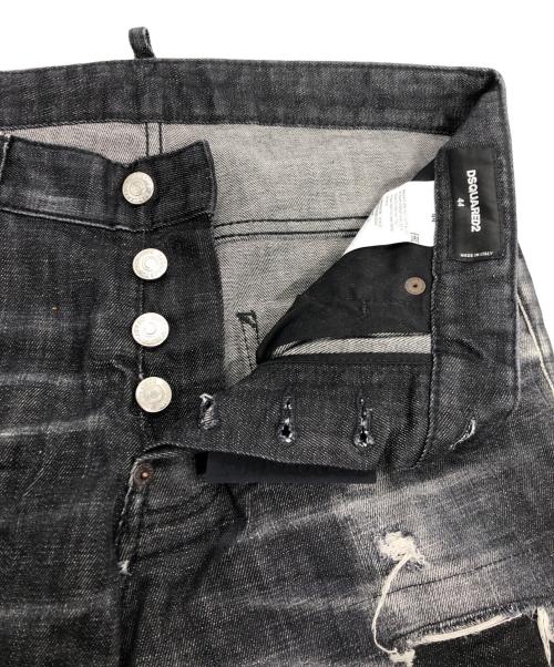 DSQUARED2（ディースクエアード）DSQUARED2 (ディースクエアード) WORKED WASH SKATER JEAN ブラック サイズ:44の古着・服飾アイテム