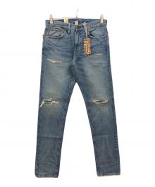 RRL（ダブルアールエル）の古着「ダメージ加工テーパードデニムパンツ」｜インディゴ