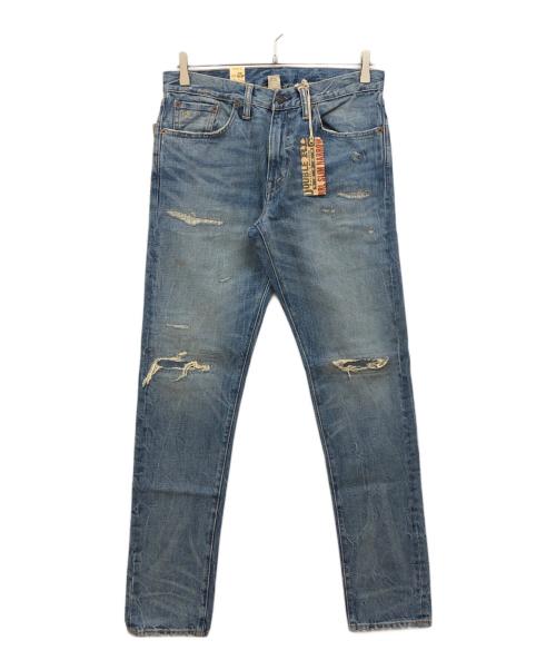 RRL（ダブルアールエル）RRL (ダブルアールエル) ダメージ加工テーパードデニムパンツ インディゴ サイズ:29×30の古着・服飾アイテム