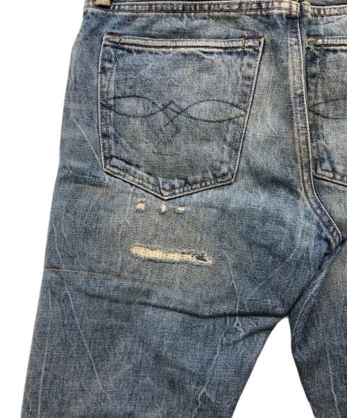 RRL（ダブルアールエル）RRL (ダブルアールエル) ダメージ加工テーパードデニムパンツ ブルー サイズ:29×30の古着・服飾アイテム