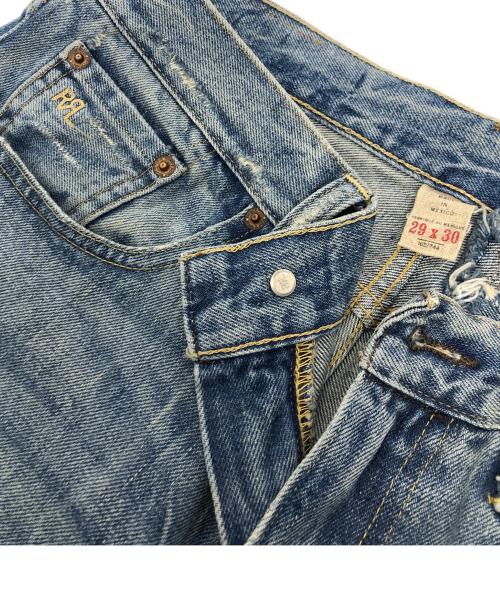 RRL（ダブルアールエル）RRL (ダブルアールエル) ダメージ加工テーパードデニムパンツ ブルー サイズ:29×30の古着・服飾アイテム