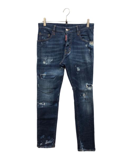 DSQUARED2（ディースクエアード）DSQUARED2 (ディースクエアード) スキニーデニムパンツ インディゴ サイズ:44の古着・服飾アイテム