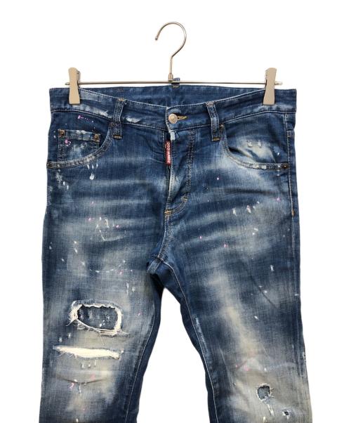 DSQUARED2（ディースクエアード）DSQUARED2 (ディースクエアード) リペア加工 デニムパンツ インディゴ サイズ:44の古着・服飾アイテム