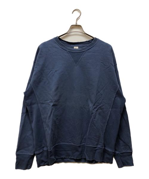 Ron Herman（ロンハーマン）Ron Herman (ロンハーマン) ダメージ加工クルーネックスウェット ブルー サイズ:XLの古着・服飾アイテム