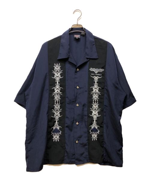 HARLEY-DAVIDSON（ハーレーダビッドソン）HARLEY-DAVIDSON (ハーレーダビッドソン) 半袖ワークシャツ ネイビー サイズ:XXLの古着・服飾アイテム
