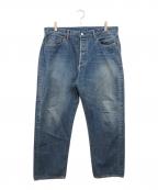 A.PRESSEアプレッセ）の古着「Washed Denim Wide Pants」｜ブルー