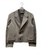 MM6 Maison Margielaエムエムシックスメゾンマルジェラ）の古着「クロップド丈カットオフヘム ブレザー」｜グレー
