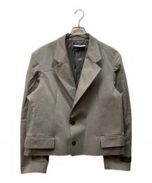 MM6 Maison Margiela（エムエムシックスメゾンマルジェラ）の古着「クロップド丈カットオフヘム ブレザー」｜グレー