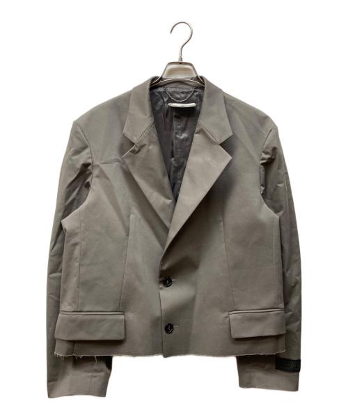 MM6 Maison Margiela（エムエムシックスメゾンマルジェラ）MM6 Maison Margiela (エムエムシックスメゾンマルジェラ) クロップド丈カットオフヘム ブレザー グレー サイズ:Mの古着・服飾アイテム