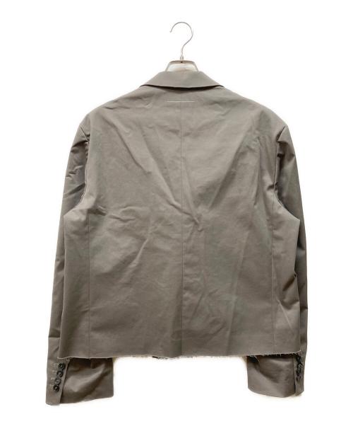 MM6 Maison Margiela（エムエムシックスメゾンマルジェラ）MM6 Maison Margiela (エムエムシックスメゾンマルジェラ) クロップド丈カットオフヘム ブレザー グレー サイズ:Mの古着・服飾アイテム