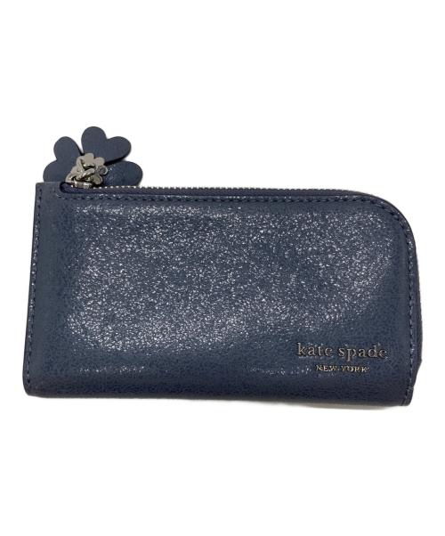 Kate Spade（ケイトスペード）Kate Spade (ケイトスペード) デヴィン グレイズド レザー スモール スリム バイフォールド ウォレット ブルーの古着・服飾アイテム