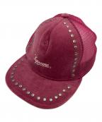 SUPREMEシュプリーム）の古着「Studded Velvet Mesh Back 5-Panel」｜ピンク