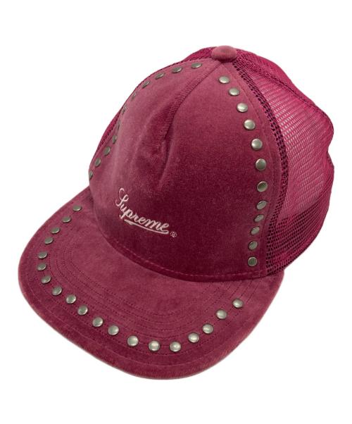 SUPREME（シュプリーム）Supreme (シュプリーム) Studded Velvet Mesh Back 5-Panel ピンクの古着・服飾アイテム