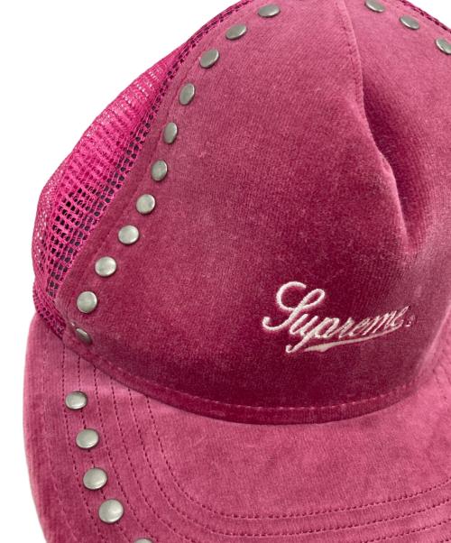SUPREME（シュプリーム）Supreme (シュプリーム) Studded Velvet Mesh Back 5-Panel ピンクの古着・服飾アイテム