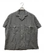 Porter Classicポータークラシック）の古着「Keruac Linen GINGHAM CHECK SHIRT」｜ブラック×ホワイト