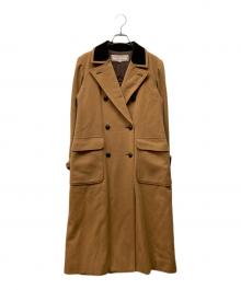 Yves Saint Laurent（イヴサンローラン）の古着「ピークドラペルロングウールコート」｜ブラウン